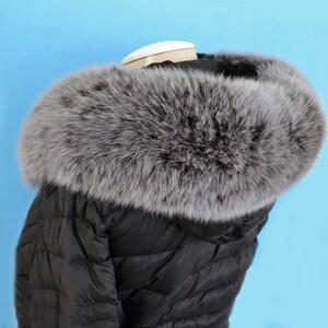 BY ORDER (nicht Tail) XL Extra Große Echt Fuchs Fell Zierleiste, Pelz Kragen Borte, Fuchspelz Kragen, Pelz Schal, Pelz Ruff, Fuchs Pelz Kapuze, Jacke Bild 2