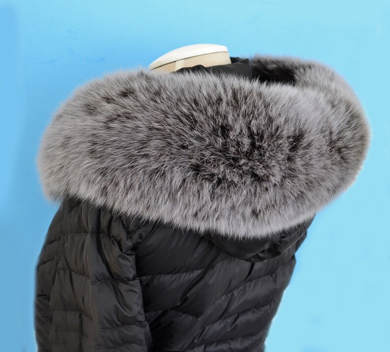 BY ORDER (nicht Tail) XL Extra Große Echt Fuchs Fell Zierleiste, Pelz Kragen Borte, Fuchspelz Kragen, Pelz Schal, Pelz Ruff, Fuchs Pelz Kapuze, Jacke Bild 2