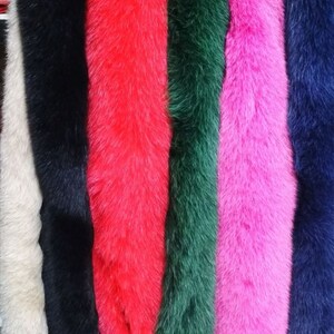 BY ORDER (not Tail) XL Extra Large Real Fox Fur Trim Hood, Green Fur collar trim, Fox Fur Collar, Fur Scarf, Fur Ruff, Fox Fur Hood, Jacket image 6