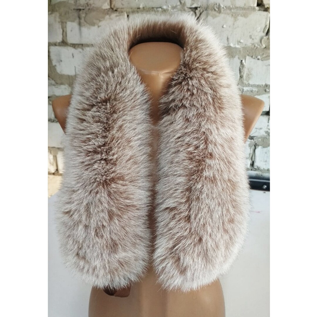 Fox Ruff BY ORDER (not Tail) XL Extra Large Real Fox Fur Trim Hood, Fur Collar ...