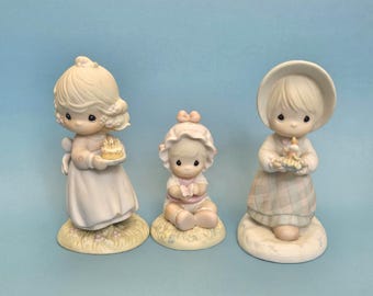 プレシャスモーメンツ フィギュア「あなたの誕生日が祝福されますように」コレクターズヴィンテージフィギュア、1990年、磁器製フィギュア、誕生日プレゼント
