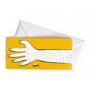 back of "Sending you BIG HUGS!" greeting card with envelop