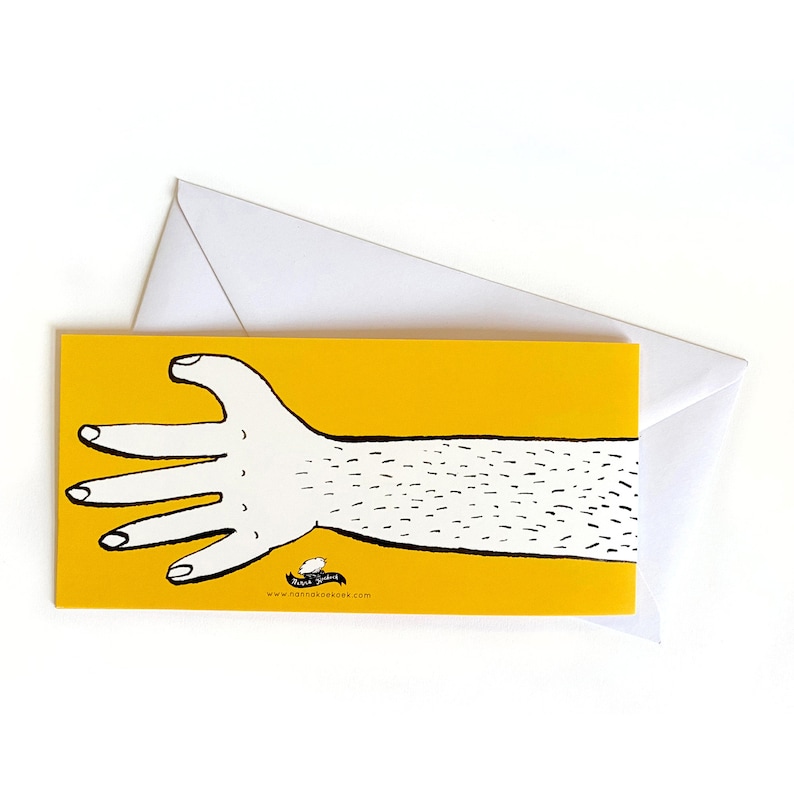 back of "Sending you BIG HUGS!" greeting card with envelop