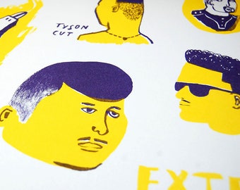 LAST CHANCE! African Barber Shop "Extra Coiffure" risograph print