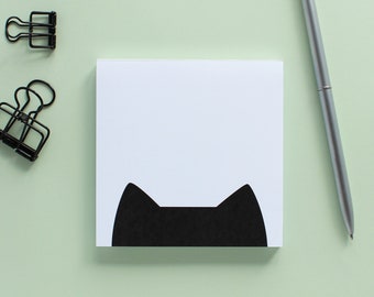 Cat notepad, Memopad, Cat stationery, 50 tear off pages