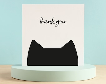 Cat thank you card, Thanks card, Card for cat lover, Cat card, Appreciation card