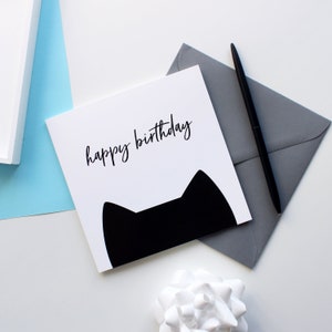 Cat birthday cards, Black cat happy birthday card image 2