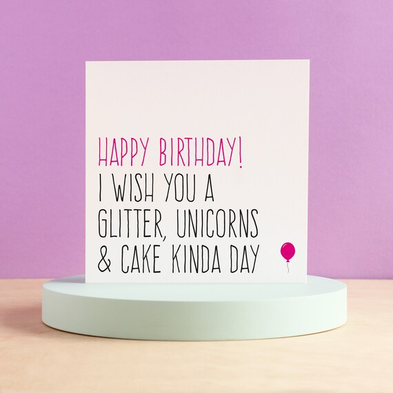Funny & Glamorous Unicorn Birthday Card For Women - Girlfriend, Daughter, Mum - Swizzoo