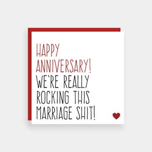 Wedding anniversary card for husband or wife, Funny anniversary cards, Happy anniversary we're really rocking marriage card
