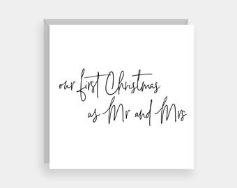 Our first Christmas as Mr and Mrs, First Christmas card for husband or wife
