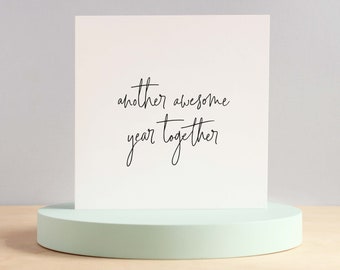 Another awesome year together anniversary card, Funny anniversary card for boyfriend