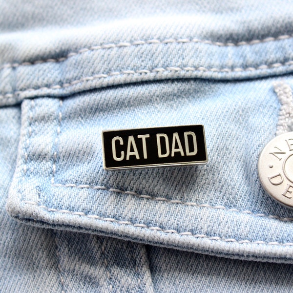 Cat dad enamel pin badge, Father's Day gifts, Gifts for cat dad, From the cat gift for dad
