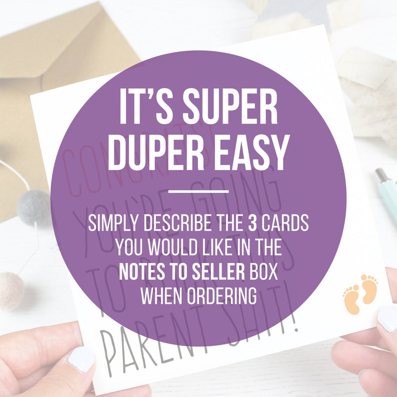 Pack of 3 cards Funny blank greeting card multipack