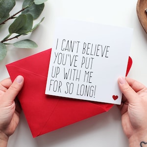 Funny anniversary card, Valentines Day card, Card for boyfriend, Husband card, Put up with me for so long image 2