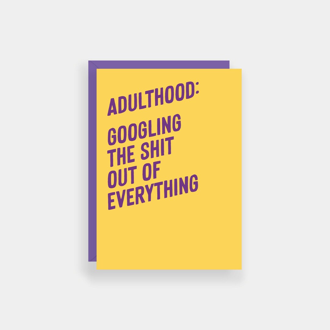 Adulthood Card, Funny Birthday Card - Etsy