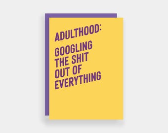 Adulthood card, Funny birthday card