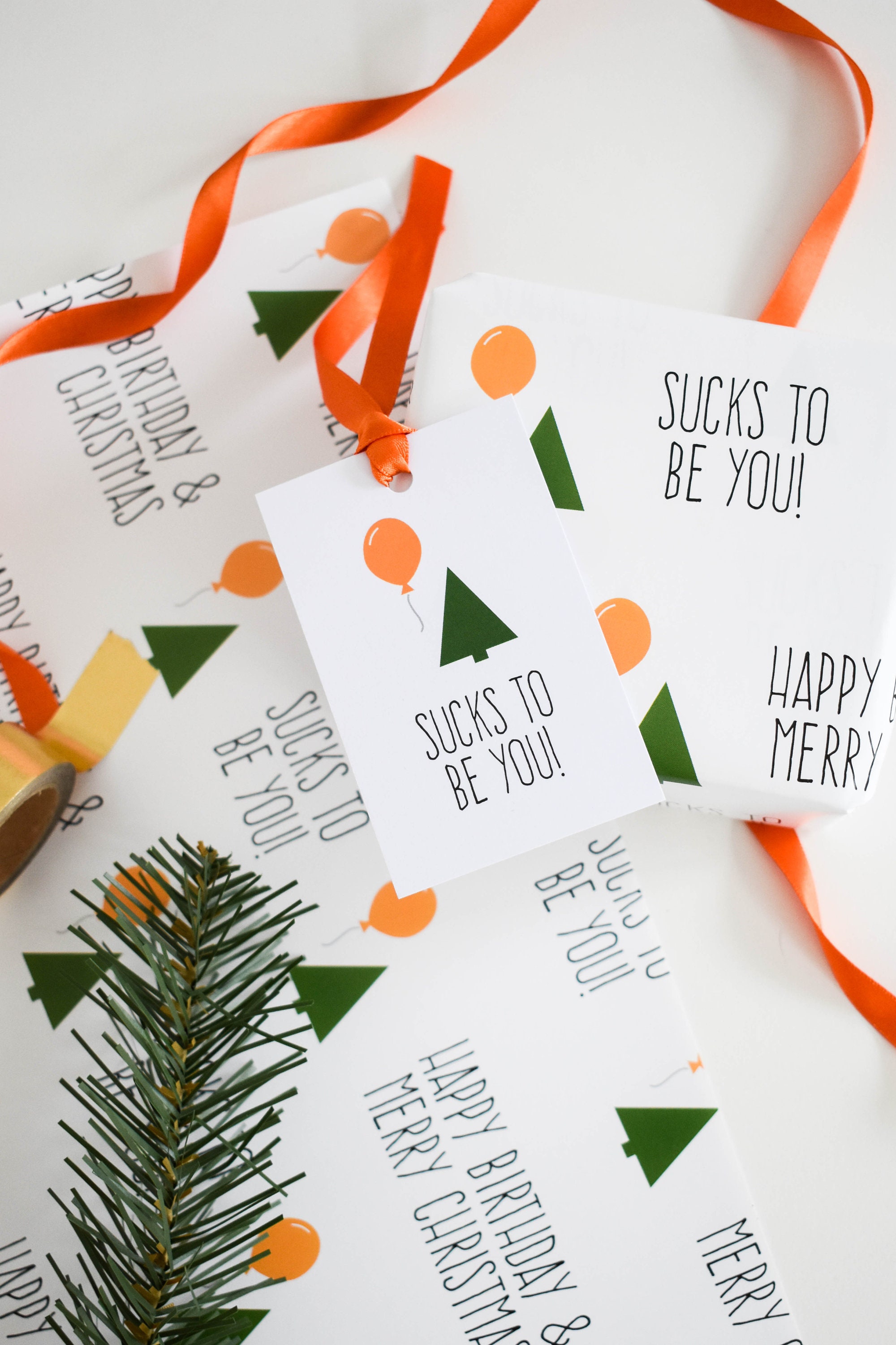 Christmas Birthday Wrapping Paper Set Funny Christmas Gift Etsy UK