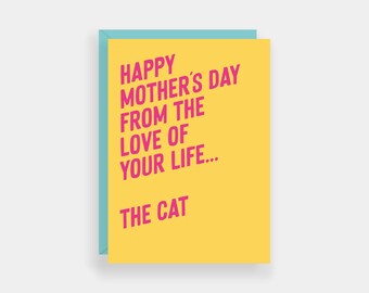 I Love My Cat Mum, Funny Mothers Day Card From the Cat // Cute ...