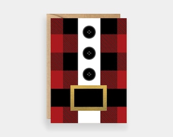 Gold foil Santa Christmas card, Father Christmas, Holiday cards