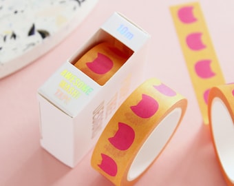 Pink and orange cat washi tape