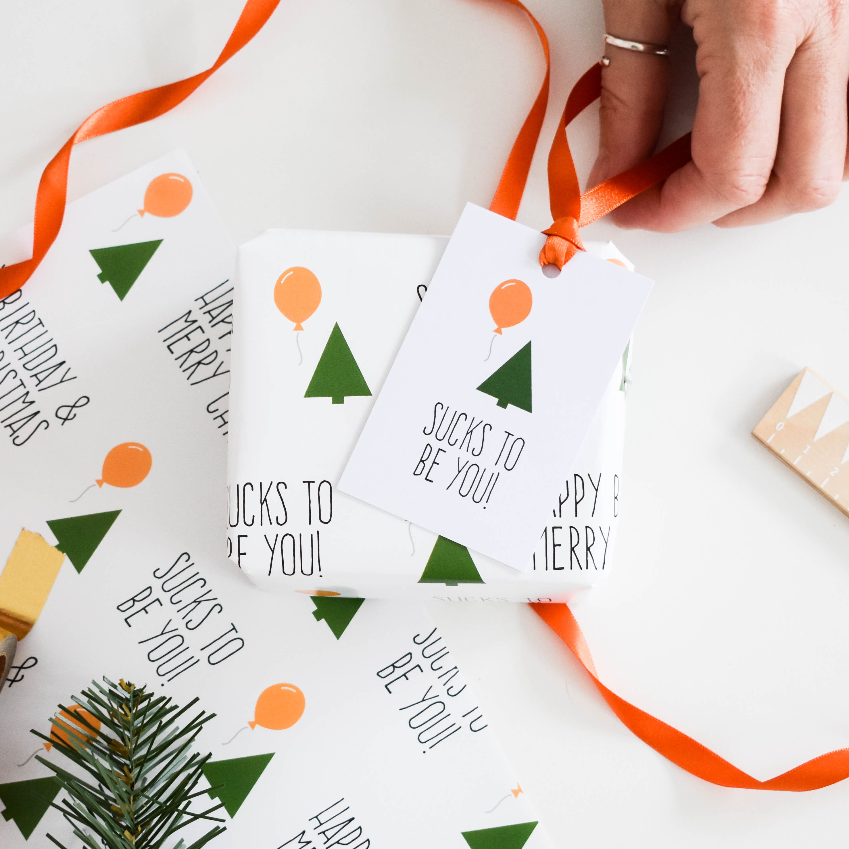 Christmas birthday wrapping paper set Funny Christmas gift Etsy