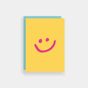 Carte de célébration de visage heureux, cartes de félicitations