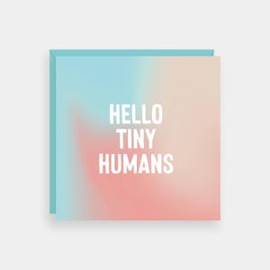 Carte Bonjour petits humains nouveaux bébés jumeaux, carte bébé triplés