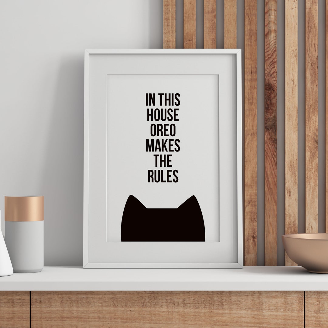 Personalised Cat Gift, Funny Cat Print, Gift for Cat Lover, Cat Wall ...