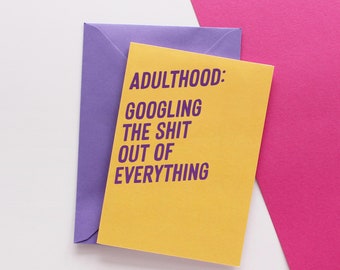 Adulthood card, Funny birthday card