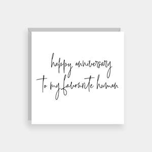 Favourite human anniversary card