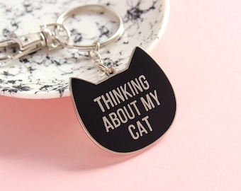 Thinking about my cat keyring, Gifts for cat lovers