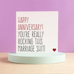 Anniversary card for couple, Funny wedding anniversary card, Card for mum and dad