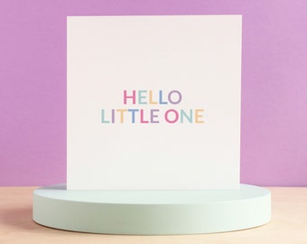 Hello little one new baby card