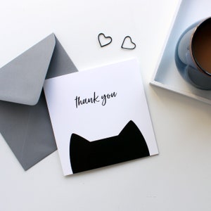 Cat thank you card, Thanks card, Card for cat lover, Cat card, Appreciation card image 2