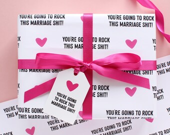 Rock this marriage shit wedding gift wrapping paper sheet