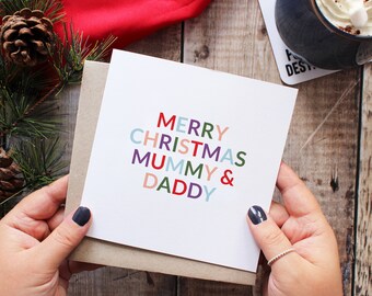 Merry Christmas mummy and daddy, Christmas card for parents