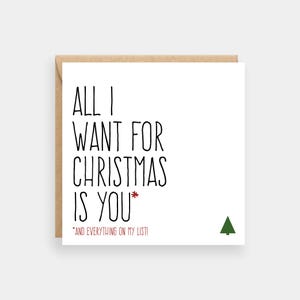 Carte de Noël amusante, Tout ce que je veux pour Noël, c'est vous, Carte de Noël pour petit ami, Carte pour mari