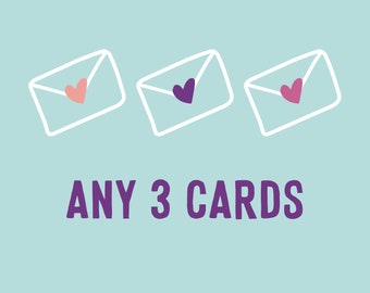 Pack of 3 greeting cards, Multipack cards