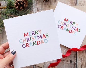 Grandad Christmas card, Christmas card for grandpa, Grandparent Christmas cards