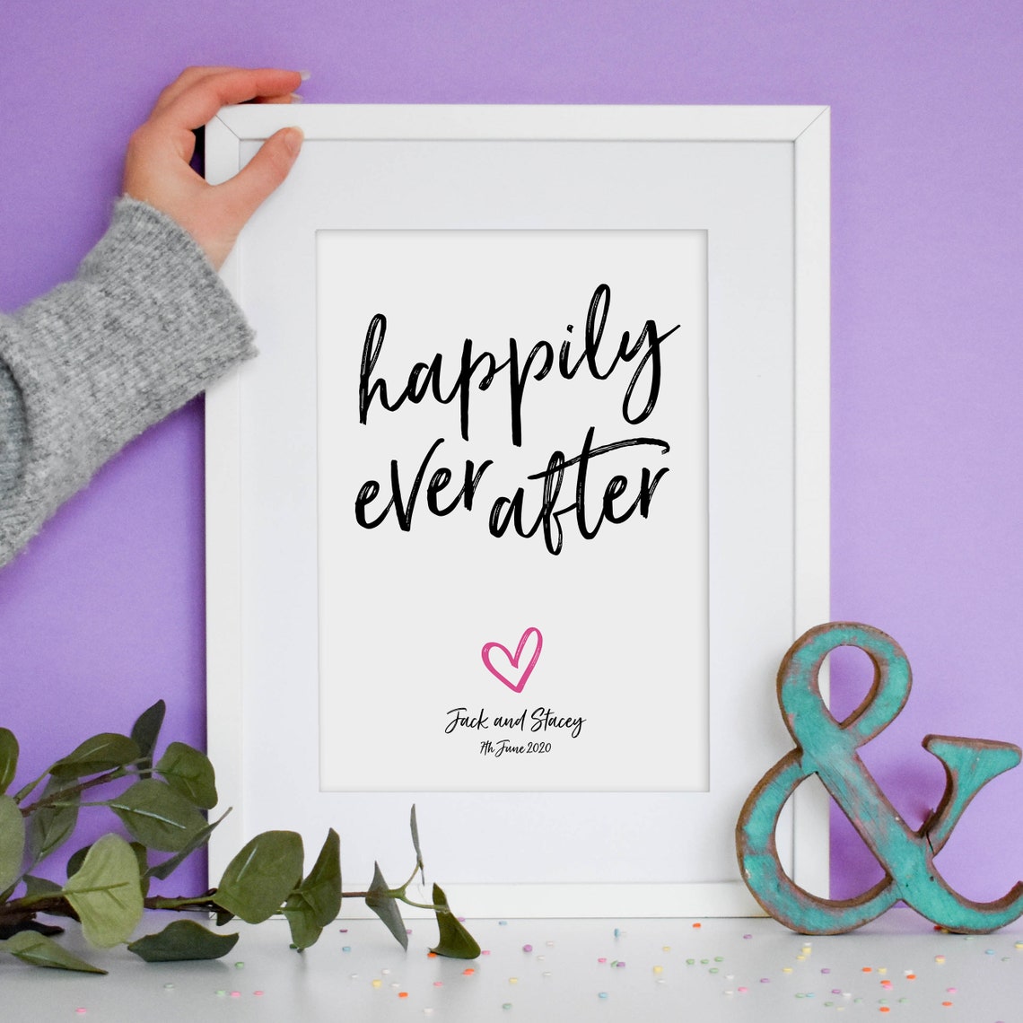 Personalised wedding gift for couple Home decor Engagement Etsy