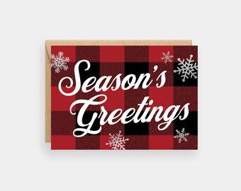 Seasons greetings Christmas card, Silver foil finish