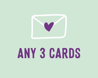 Pack of 3 greeting cards, Multipack cards