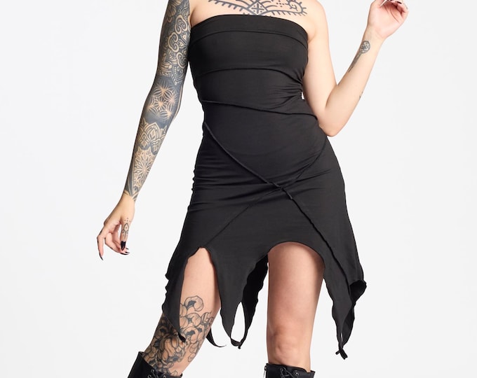 Faery dress, elven clothing, elven mini dress, fantasy dress, pixie long top, tribal dress, fairy goth, elf dress.