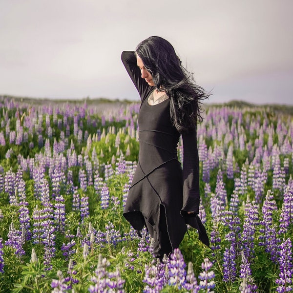 Goth Pixie Kleid. Feen Tunika Kleid. Feen Kleid. Pixie Kleidung. Feen Kleidung. Elfen Kleid. Elfen Kleidung. Gothic Kleidung. Festival