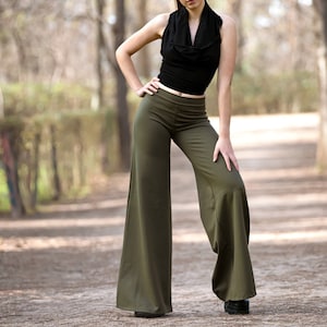 CLEARANCE - Wide Leg Palazzo Pants – Flare Festival Pants, Boho Pixie Clothing, Yoga Pants, Flowy Palazzo Trousers