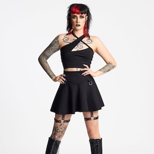 Mini skater skirt. Rave clothing. Rave outfit. Halloween costume. Gothic skirt. Gothic punk clothes. Fairy skirt. Festival Skirt. Futuristic