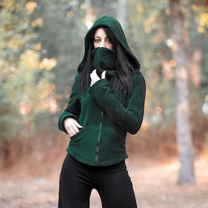 Pixie Fairy Leaf Hood Jacket, Forest Leaf Coat, Festival
