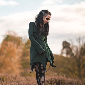 Green Pixie dress. Faery tunic dress. Fairy dress. Pixie clothing. Faery clothing. Elven dress. Elven clothing. Gothic clothing. Festival
