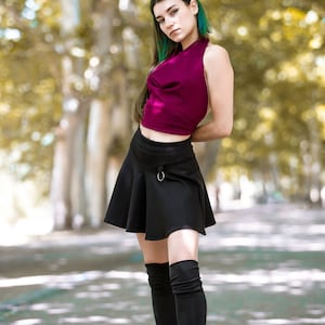 Black Mini Skirt flare mini Skirt Gothic Skirt Fairy Skirt Psytrance Skirt Rave Clothing Festival Clothing Boho Skirt Pixie clothes