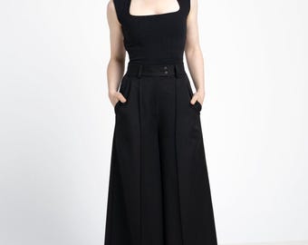 Pantalon maxi éléphant à jambes larges - Pantalon palazzo tailleur - Pantalon-jupe